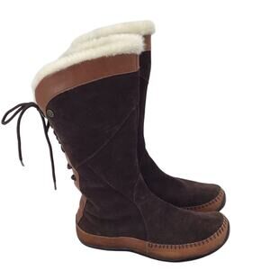 The North Face Boots Womens Size 9 Brown Suede Leather Winter Boot Lace Up